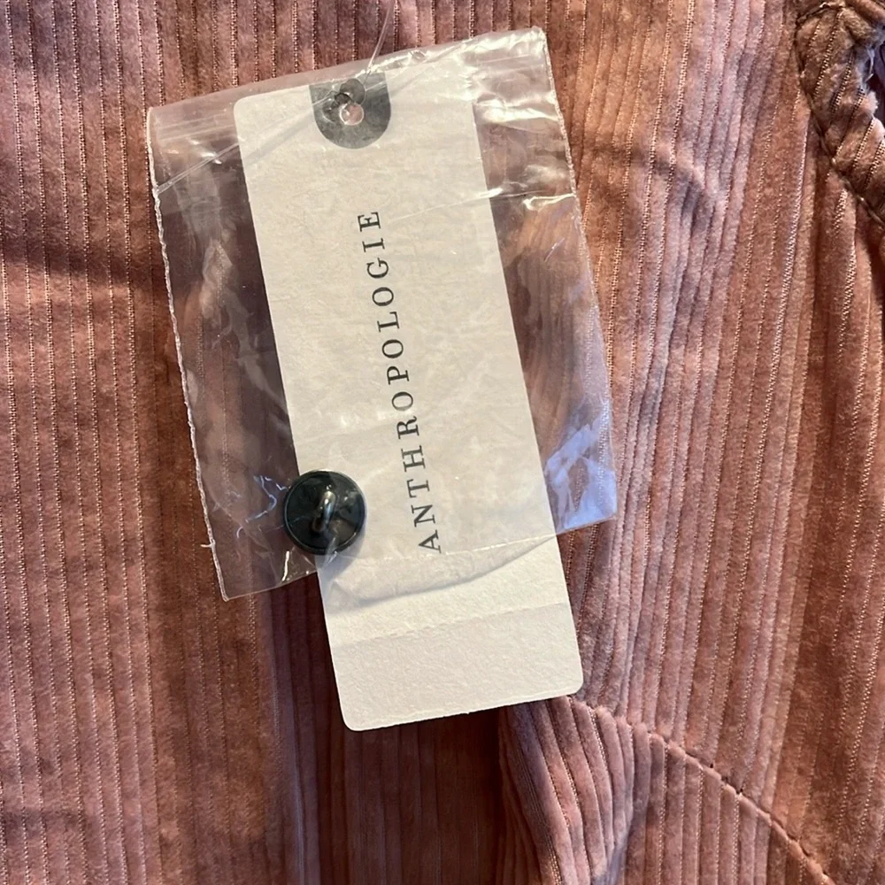 NWT Anthropologie Maeve Pink Tessa Flounced Corduroy Tunic Dress, 0 - Picture 15 of 16